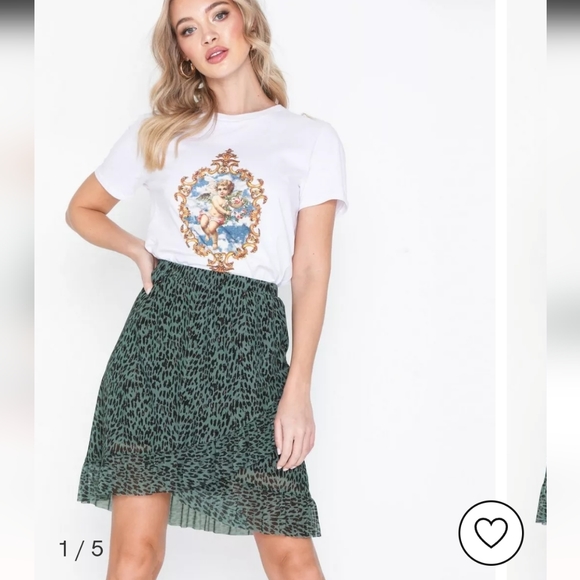 MSCH MOSS COPENHAGEN KALI MESH AOP RUFFLE GREEN MINI SKIRT WOMENS SZ EXTRA SMALL - Picture 2 of 16